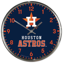 Houston Astros Clock Round Wall Style Chrome Periodic Restock