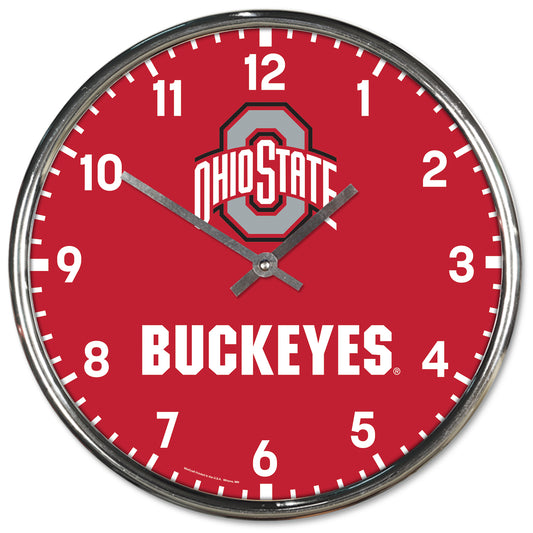 Ohio State Buckeyes Round Chrome Wall Clock Periodic Restock