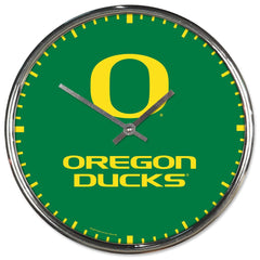 Oregon Ducks Clock Round Wall Style Chrome - Periodic Restock