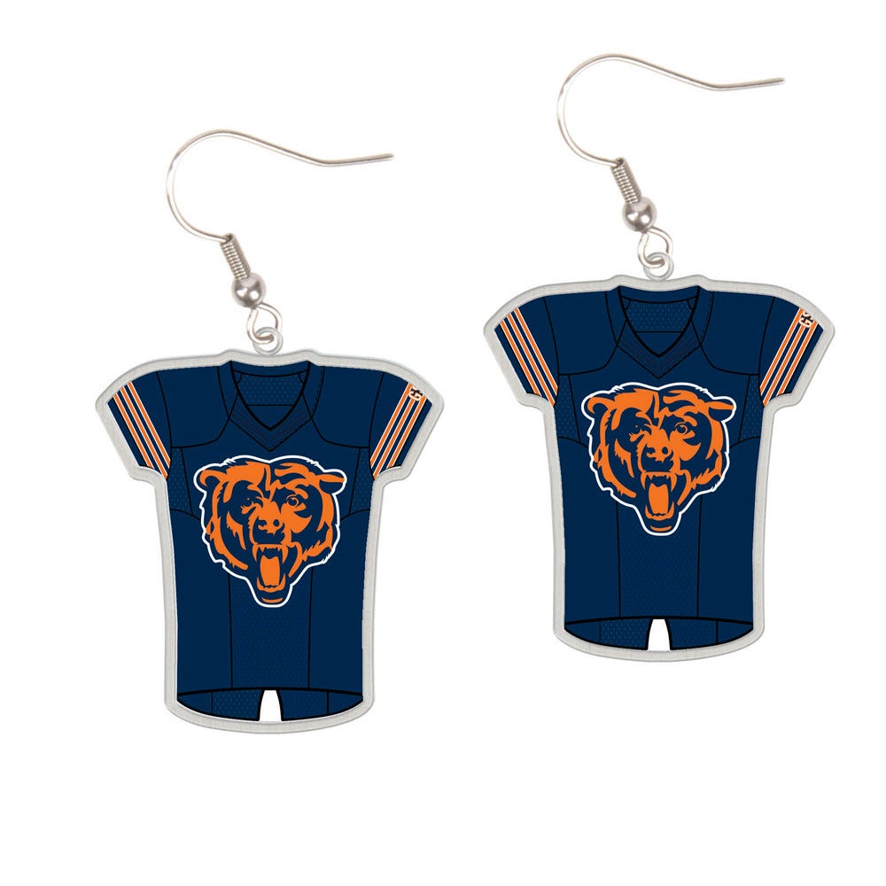 Chicago Bears Earrings Jersey Style Carded - Special Order