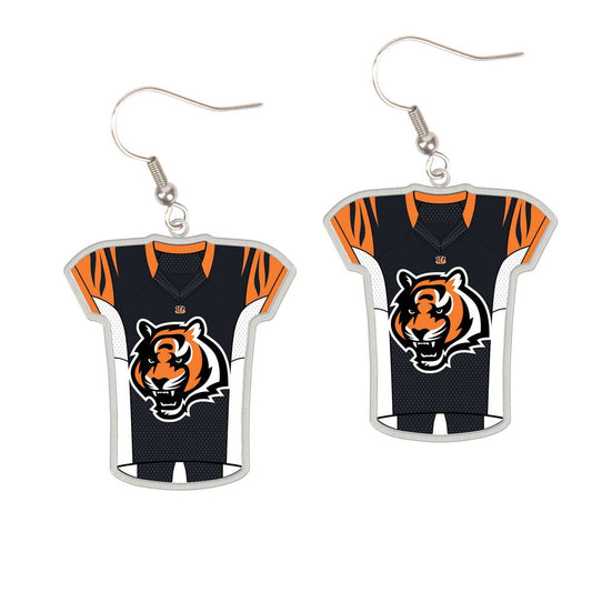 Cincinnati Bengals Earrings Jersey Style Carded - Special Order