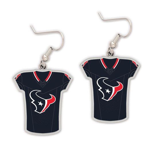 Houston Texans Earrings Jersey Style Carded - Special Order
