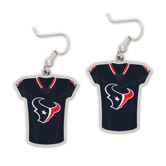 Houston Texans Earrings Jersey Style Carded - Special Order