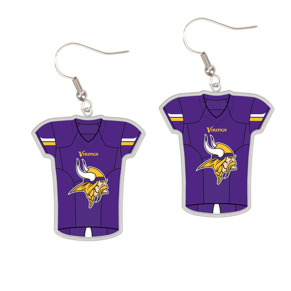Minnesota Vikings Earrings Jersey Style Carded - Special Order