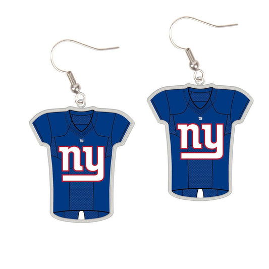 New York Giants Earrings Jersey Style Carded - Special Order