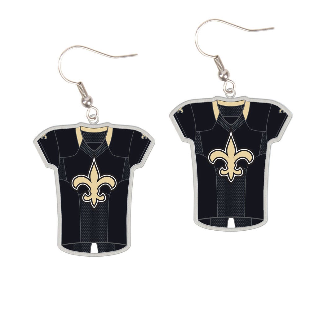 New Orleans Saints Earrings Jersey Style Carded - Special Order
