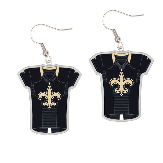 New Orleans Saints Earrings Jersey Style Carded - Special Order