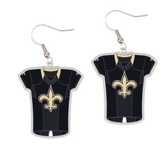 New Orleans Saints Earrings Jersey Style Carded - Special Order