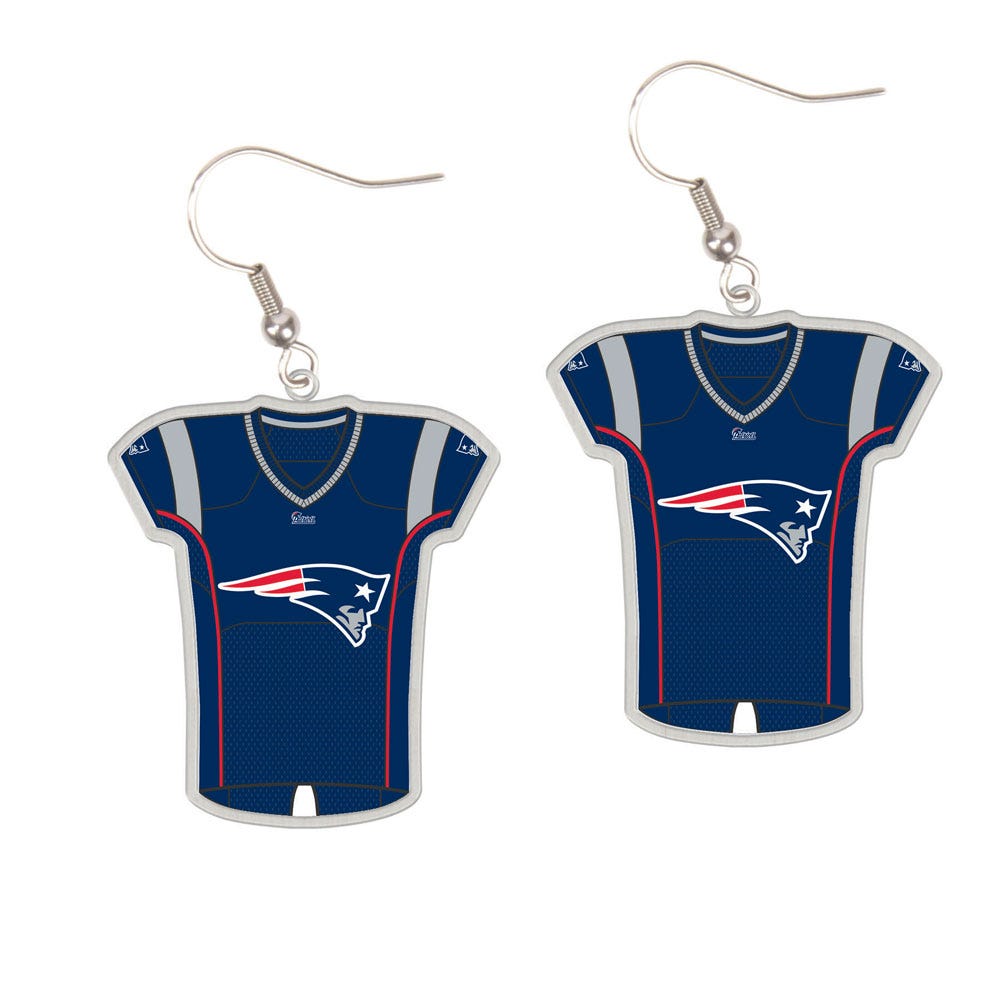 New England Patriots Earrings Jersey Style Carded - Special Order