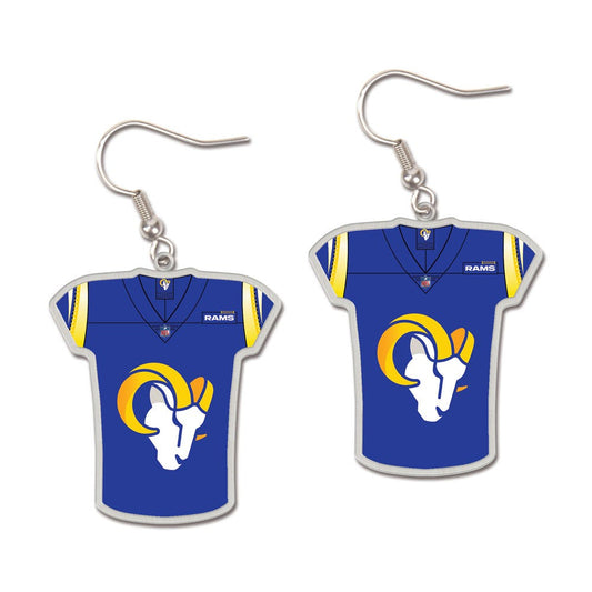 Los Angeles Rams Earrings Jersey Style Carded - Special Order