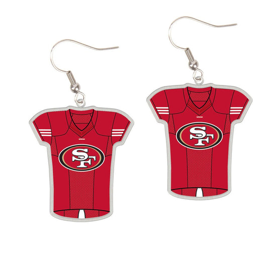 San Francisco 49ers Earrings Jersey Style Carded - Special Order