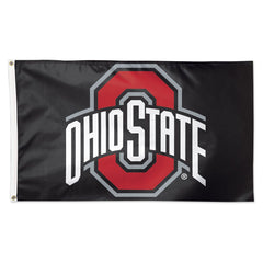 Ohio State Buckeyes Flag 3x5 Deluxe Style OSU Logo on Black - Special Order