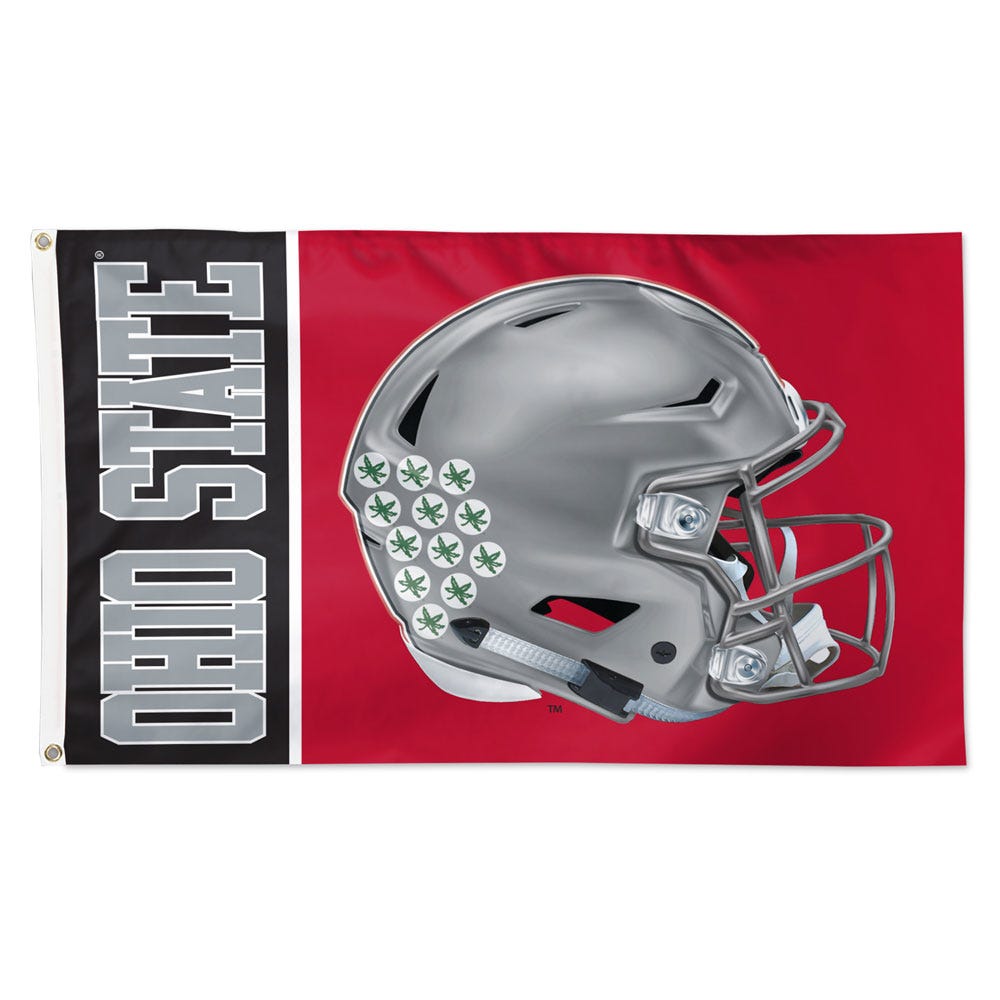 Ohio State Buckeyes Falcons Flag 3x5 Deluxe Style Helmet Special Order