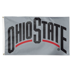 Ohio State Buckeyes Falcons Flag 3x5 Deluxe Style Secondary Logo on Gray Special Order