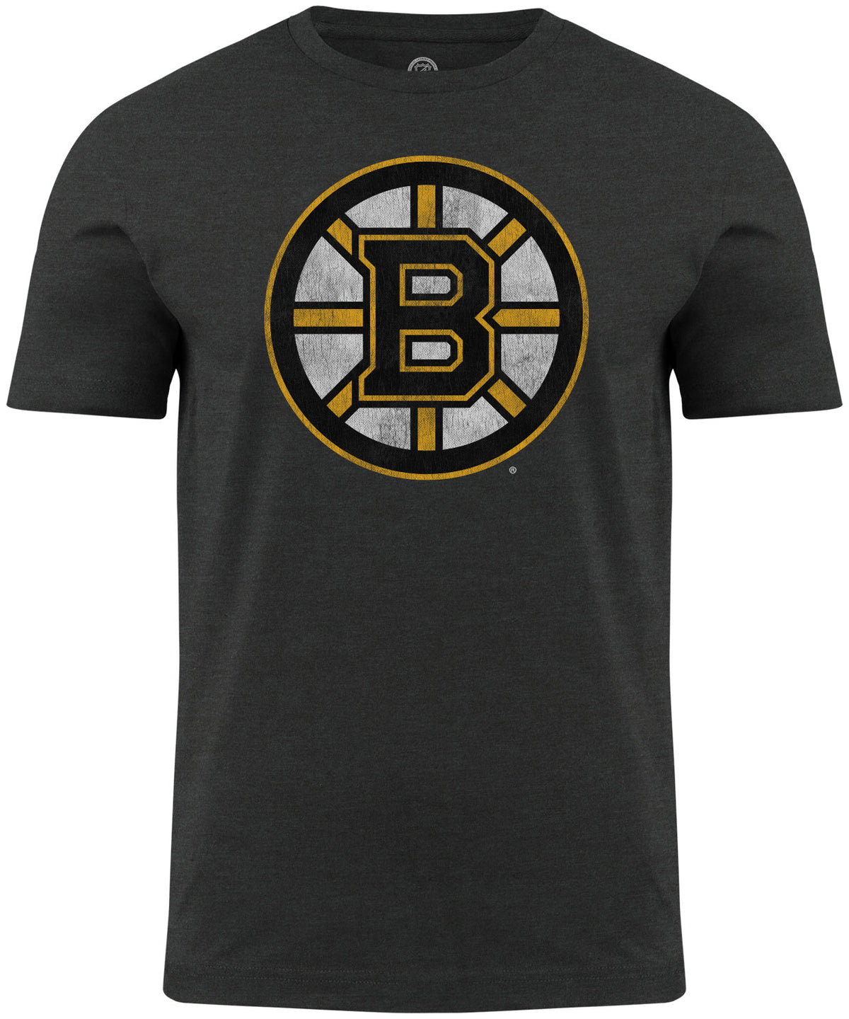 Boston Bruins NHL Distressed Logo Charcoal T-Shirt