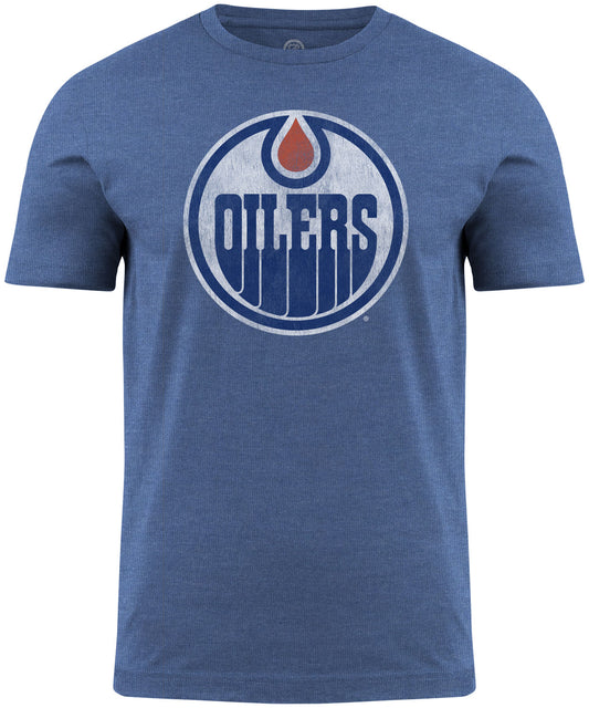 Edmonton Oilers NHL Distressed Logo Royal Blue T-Shirt
