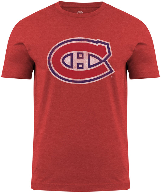 Montreal Canadiens NHL Distressed Logo Red T-Shirt