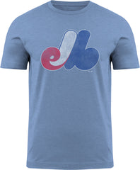 Montreal Expos MLB Distressed Logo Light Blue T-Shirt