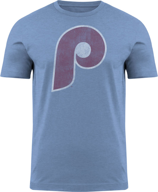 Philadelphia Phillies MLB Distressed Logo Light Blue T-Shirt