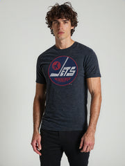 Winnipeg Jets NHL Distressed Logo Charcoal T-Shirt
