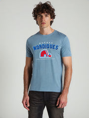 Quebec Nordiques NHL Light Blue Black T-Shirt