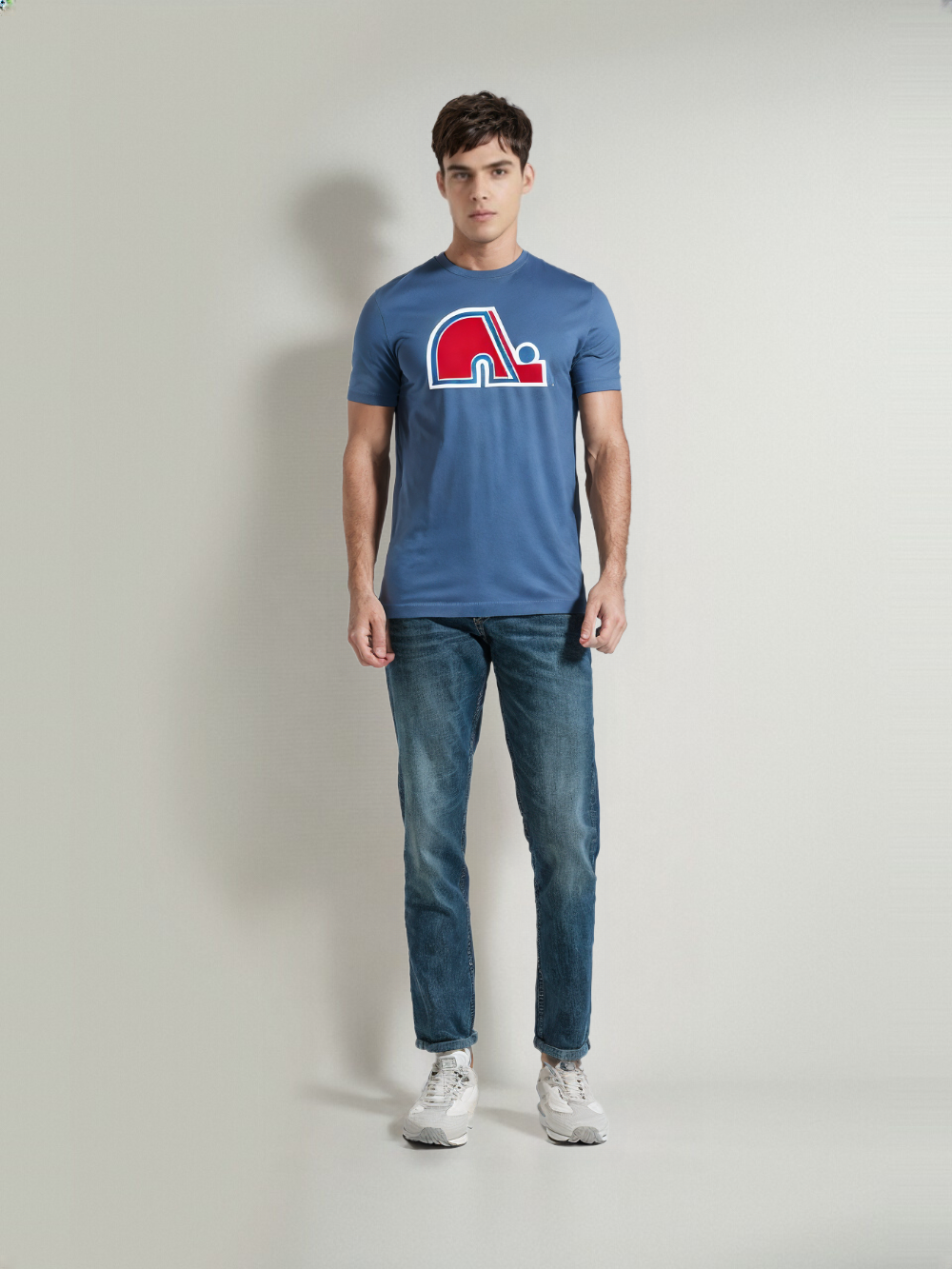 Quebec Nordiques NHL Primary Logo Light Blue T-Shirt