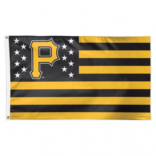 Pittsburgh Pirates Flag 3x5 Deluxe Style Stars and Stripes Design - Special Order
