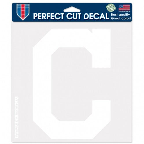 Cleveland Indians Decal 8x8 Prefect Cut White - Special Order