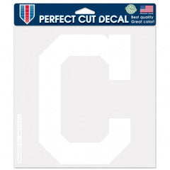 Cleveland Indians Decal 8x8 Prefect Cut White - Special Order
