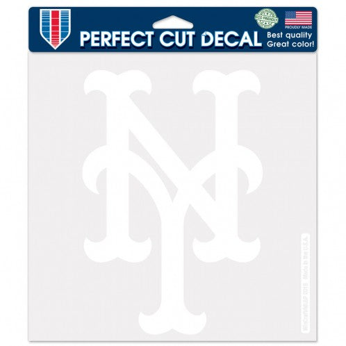 New York Mets Decal 8x8 Perfect Cut White - Special Order
