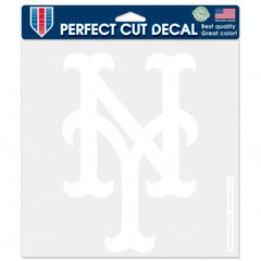 New York Mets Decal 8x8 Perfect Cut White - Special Order