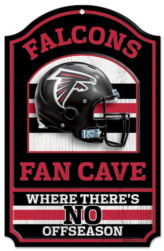 Atlanta Falcons Sign 11x17 Wood Fan Cave Design - Special Order