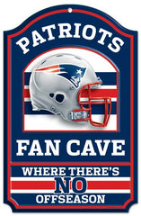 New England Patriots Sign 11x17 Wood Fan Cave Design - Special Order