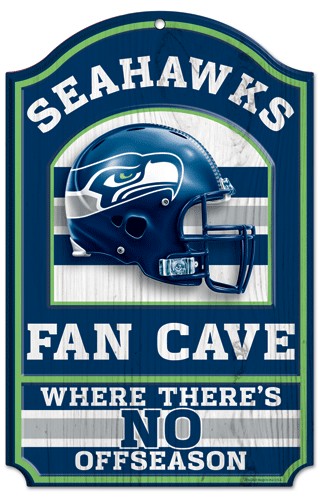Seattle Seahawks Sign 11x17 Wood Fan Cave Design - Special Order