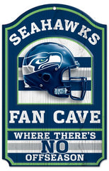 Seattle Seahawks Sign 11x17 Wood Fan Cave Design - Special Order