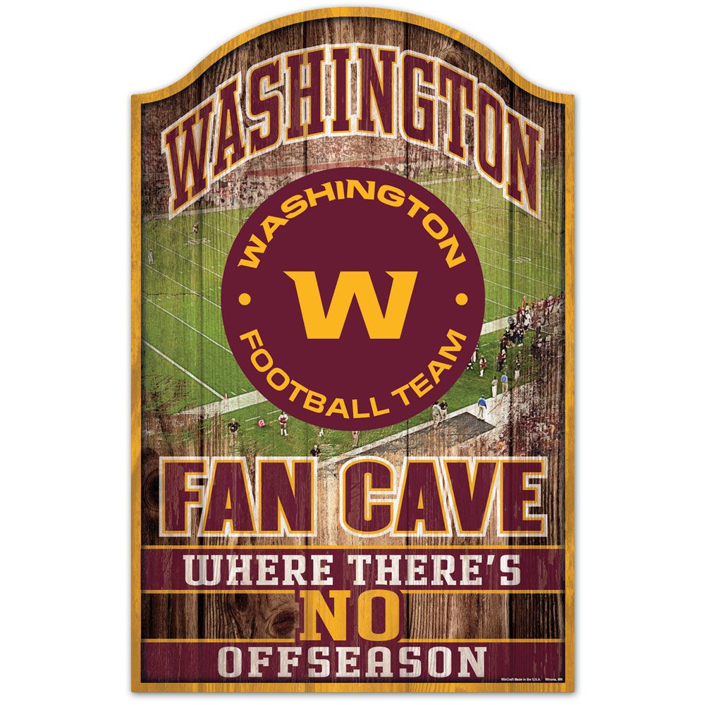Washington Football Team Sign 11x17 Wood Fan Cave Design - Special Order