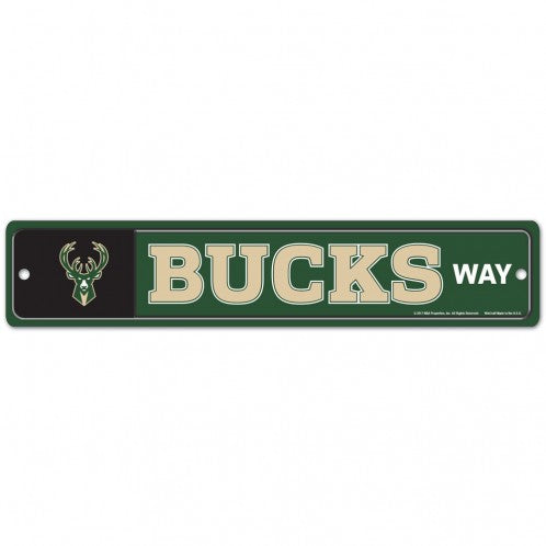 Milwaukee Bucks Sign 3.75x19 Plastic Street Style - Special Order