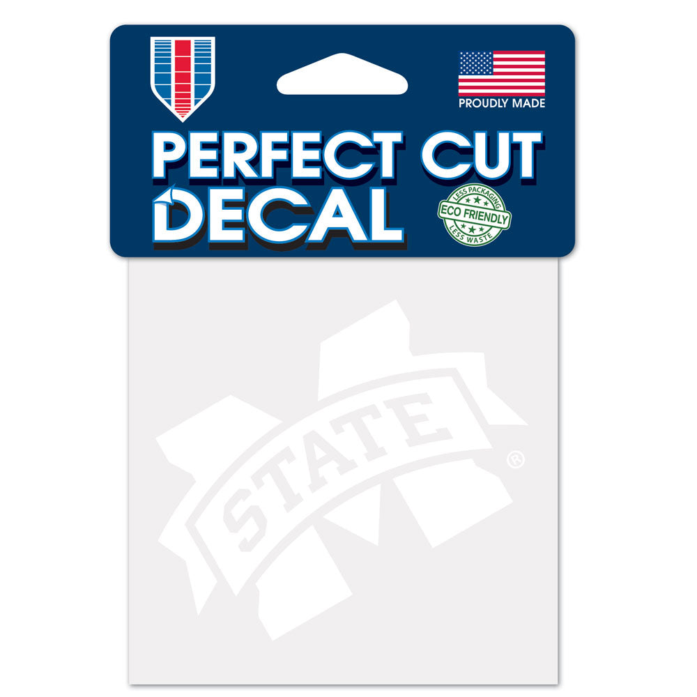 Mississippi State Bulldogs Decal 4x4 Perfect Cut White - Special Order