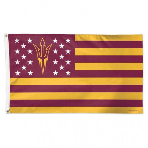 Arizona State Sun Devils Flag 3x5 Deluxe Style Stars and Stripes Design - Special Order