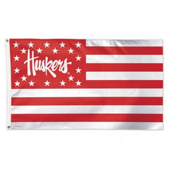 Nebraska Cornhuskers Flag 3x5 Deluxe Stars and Stripes - Special Order