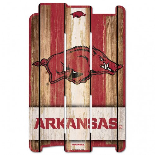 Arkansas Razorbacks Sign 11x17 Wood Fence Style - Special Order
