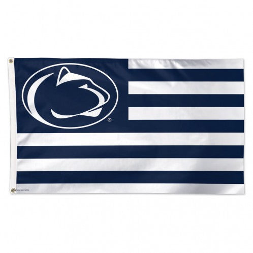 Penn State Nittany Lions Flag 3x5 Deluxe Style Stars and Stripes Design - Special Order