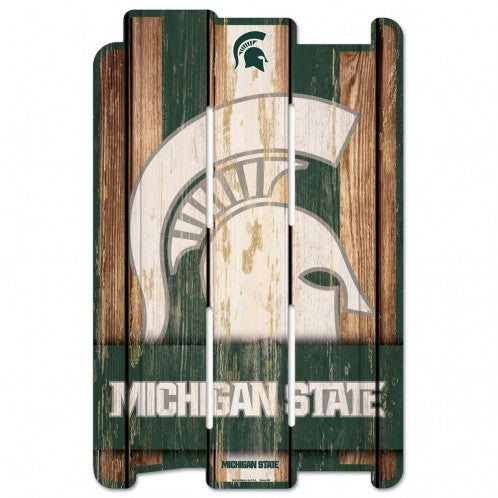 Michigan State Spartans Sign 11x17 Wood Fence Style - Special Order