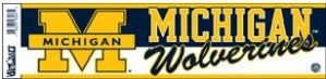 Michigan Wolverines Decal 3x12 Bumper Strip Style - Special Order