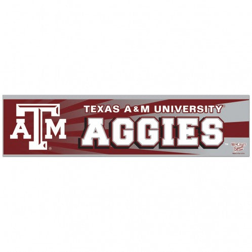 Texas A&M Aggies Decal 3x12 Bumper Strip Style