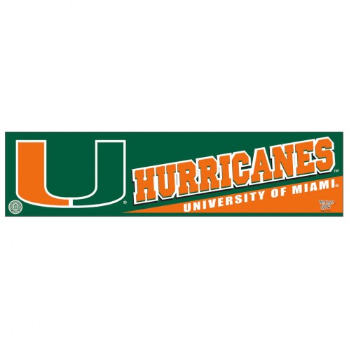 Miami Hurricanes Decal 3x12 Bumper Strip Style - Special Order