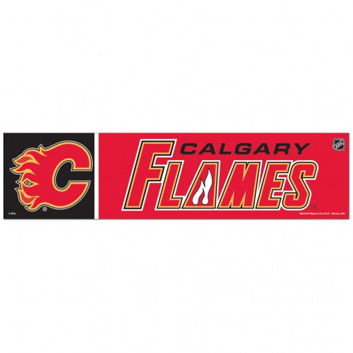 Calgary Flames Decal 3x12 Bumper Strip Style