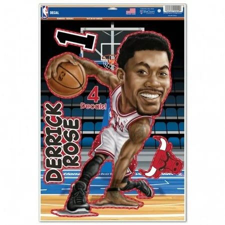 Chicago Bulls Decal 11x17 Multi Use Derrick Rose Caricature Design