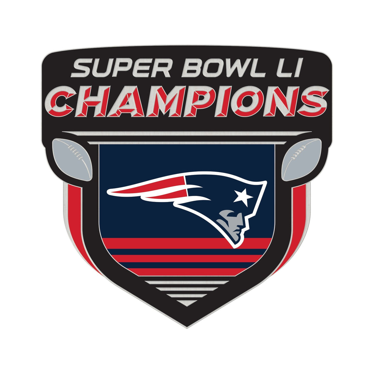 New England Patriots Pin Collector Jewelry Card Style Super Bowl 51 Champs Champ Design CO