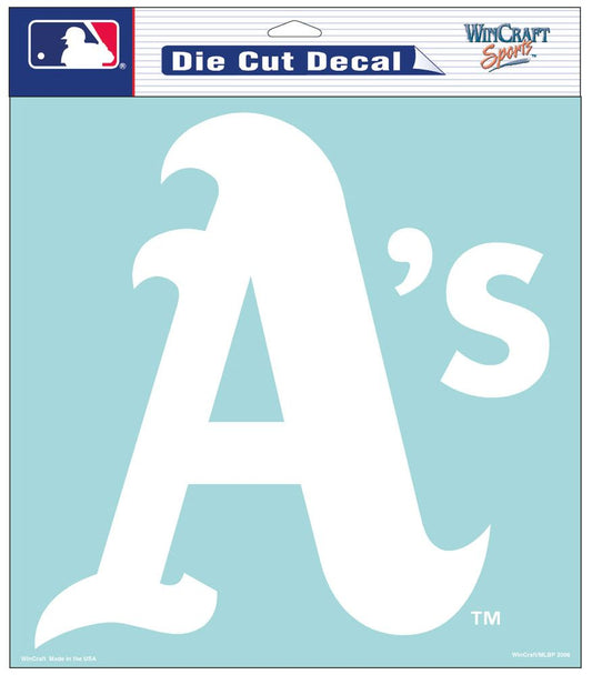 Oakland Athletics Decal 8x8 Perfect Cut White - Special Order